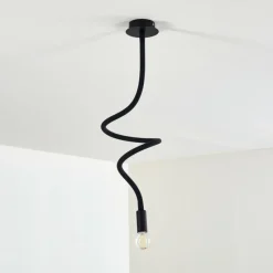 Lampes Vintages & Rétros-hofstein Plafonnier Wertach Noir, 1 lumière