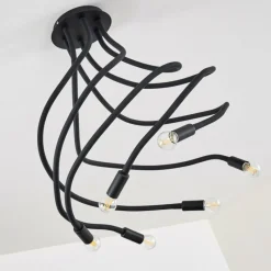 Lampes Vintages & Rétros-hofstein Plafonnier Wertach Noir, 6 lumières