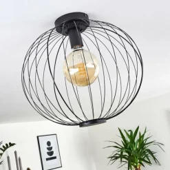 hofstein Plafonnier Wharua Noir, 1 lumière