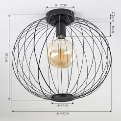 hofstein Plafonnier Wharua Noir, 1 lumière