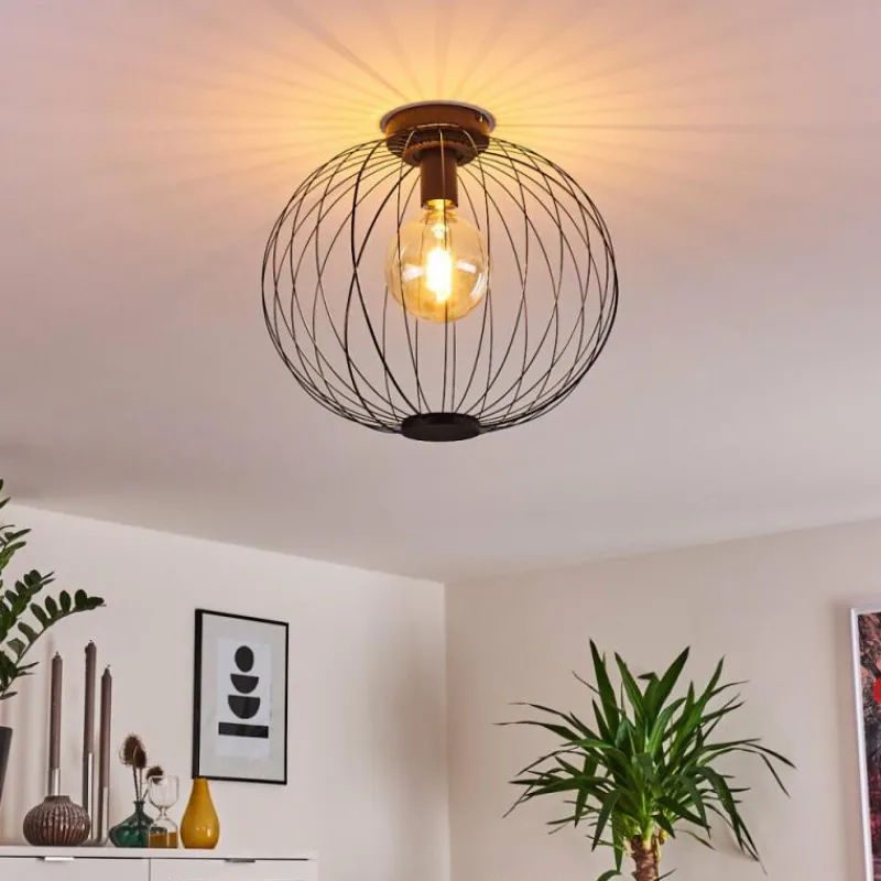 hofstein Plafonnier Wharua Noir, 1 lumière