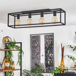 Lampes Industrielles-hofstein Plafonnier Wick Noir, 4 lumières