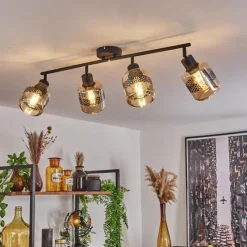 hofstein Plafonnier Wigan Noir, 4 lumières