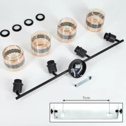 hofstein Plafonnier Wigan Noir, 4 lumières