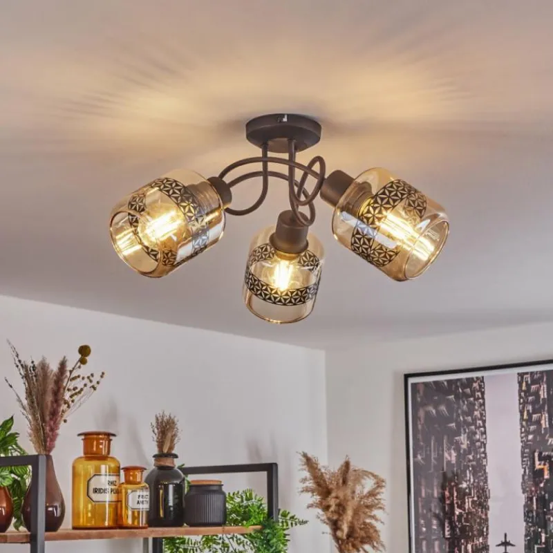 hofstein Plafonnier Wigan Noir, 3 lumières