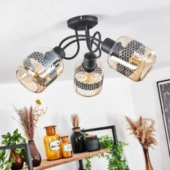 hofstein Plafonnier Wigan Noir, 3 lumières