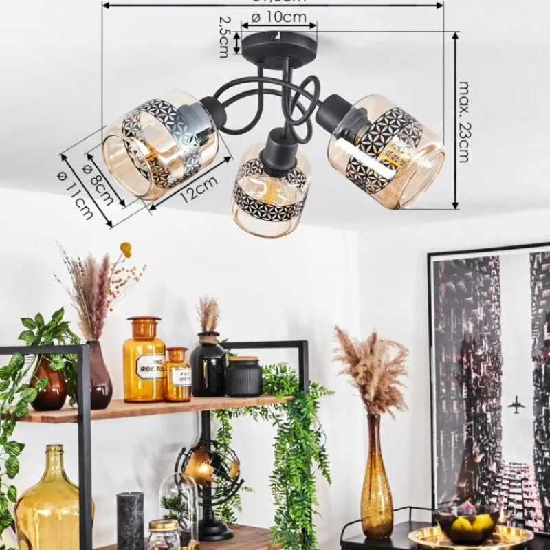 hofstein Plafonnier Wigan Noir, 3 lumières