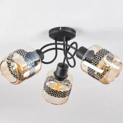 hofstein Plafonnier Wigan Noir, 3 lumières