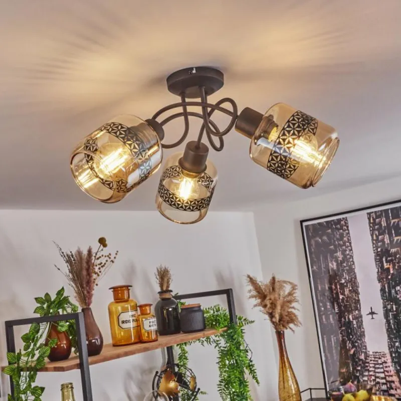 hofstein Plafonnier Wigan Noir, 3 lumières