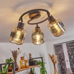 hofstein Plafonnier Wigan Noir, 3 lumières