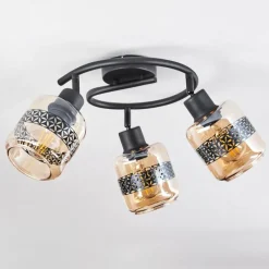 hofstein Plafonnier Wigan Noir, 3 lumières