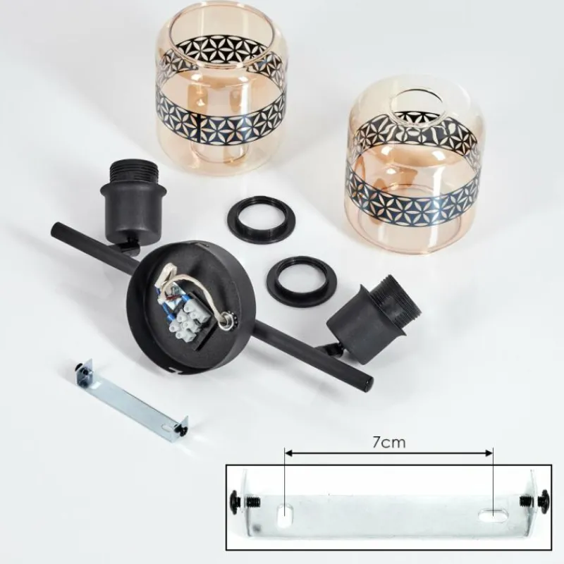 hofstein Plafonnier Wigan Noir, 2 lumières