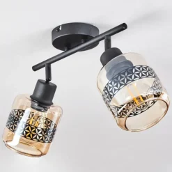 hofstein Plafonnier Wigan Noir, 2 lumières