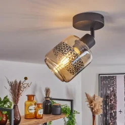 hofstein Plafonnier Wigan Noir, 1 lumière