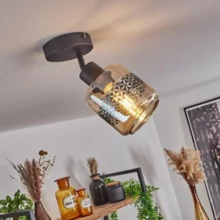 hofstein Plafonnier Wigan Noir, 1 lumière