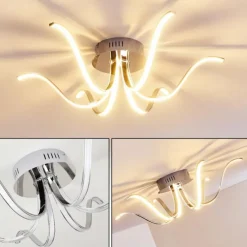 hofstein Plafonnier Wikon LED Chrome, 6 lumières* Éclairage Led