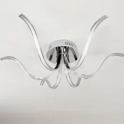 hofstein Plafonnier Wikon LED Chrome, 6 lumières* Éclairage Led