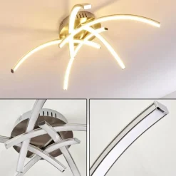 hofstein Plafonnier Wikon LED Nickel mat, 5 lumières* Éclairage Led