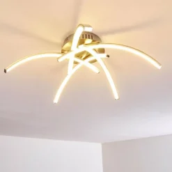 hofstein Plafonnier Wikon LED Nickel mat, 5 lumières* Éclairage Led