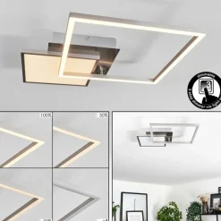 hofstein Plafonnier Wimmarp LED Chrome, Nickel mat, 1 lumière