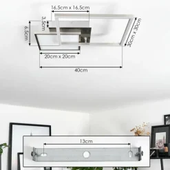 hofstein Plafonnier Wimmarp LED Chrome, Nickel mat, 1 lumière