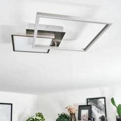 hofstein Plafonnier Wimmarp LED Chrome, Nickel mat, 1 lumière