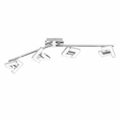 Luminaires Wofi Plafonnier Wofi LEA LED Chrome, 4 lumières