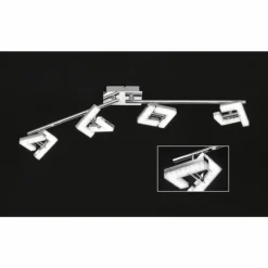 Luminaires Wofi Plafonnier Wofi LEA LED Chrome, 4 lumières