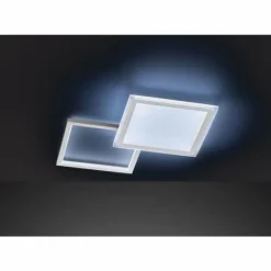 Luminaires Wofi Plafonnier Wofi ZENIT LED Aluminium brossé, 2 lumières, Télécommandes* Éclairage Led
