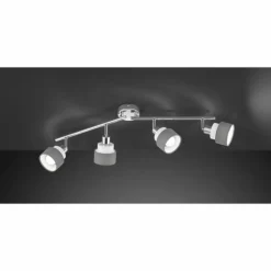 Lampes En Tissu-Luminaires Wofi Plafonnier Wofi-Leuchten NAPLES Chrome, 4 lumières