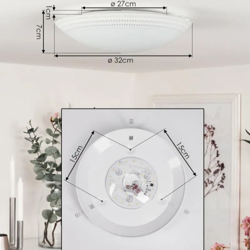 hofstein Plafonnier Worben LED Blanc, 1 lumière