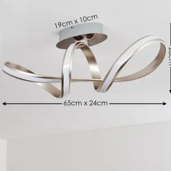 hofstein Plafonnier Woyens LED Acier brossé, 1 lumière