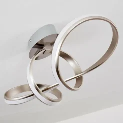 hofstein Plafonnier Woyens LED Acier brossé, 1 lumière