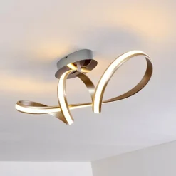 hofstein Plafonnier Woyens LED Acier inoxydable, 1 lumière* Éclairage Led