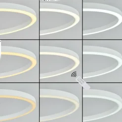 hofstein Plafonnier Xena LED Blanc, 1 lumière, Télécommandes