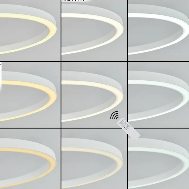 hofstein Plafonnier Xena LED Blanc, 1 lumière, Télécommandes