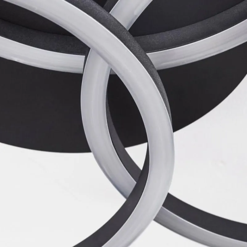 hofstein Plafonnier Xena LED Noir, 1 lumière, Télécommandes