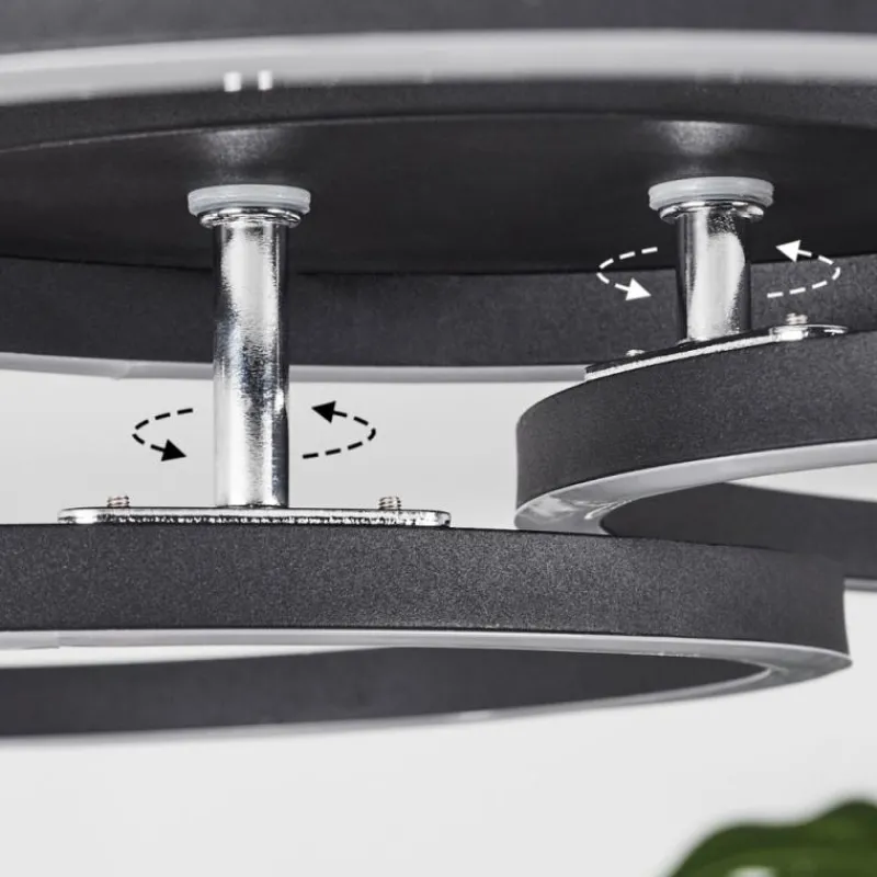 hofstein Plafonnier Xena LED Noir, 1 lumière, Télécommandes