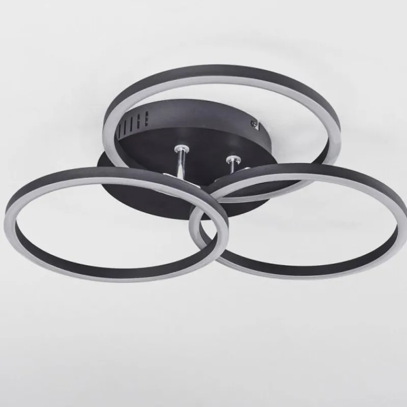 hofstein Plafonnier Xena LED Noir, 1 lumière, Télécommandes