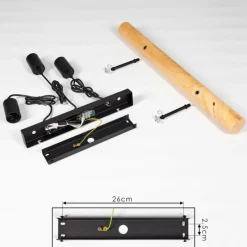 Luminaires Scandinaves-hofstein Plafonnier Yaak Bois clair, Noir, 3 lumières