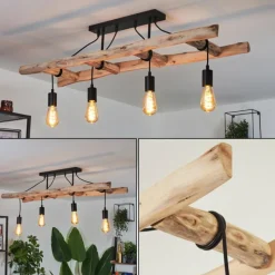 Lampes Vintages & Rétros-hofstein Plafonnier Yaak Brun, Noir, 4 lumières