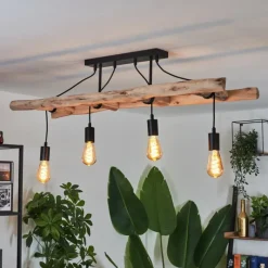 Lampes Vintages & Rétros-hofstein Plafonnier Yaak Brun, Noir, 4 lumières