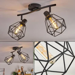 hofstein Plafonnier Yaak Noir, 2 lumières