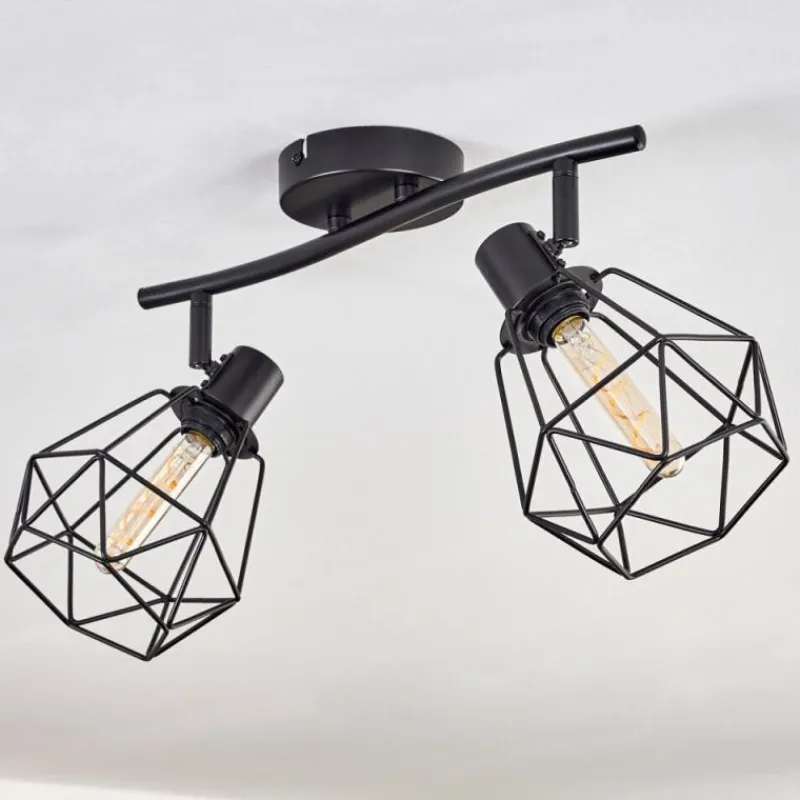 hofstein Plafonnier Yaak Noir, 2 lumières