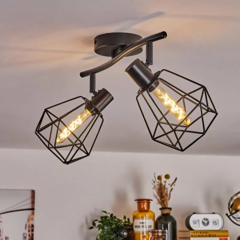 hofstein Plafonnier Yaak Noir, 2 lumières