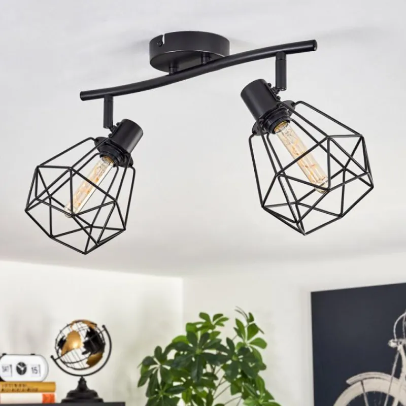 hofstein Plafonnier Yaak Noir, 2 lumières