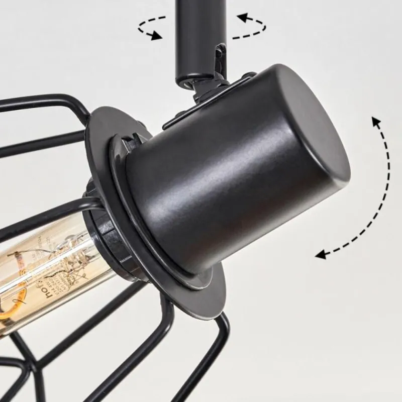 hofstein Plafonnier Yaak Noir, 3 lumières