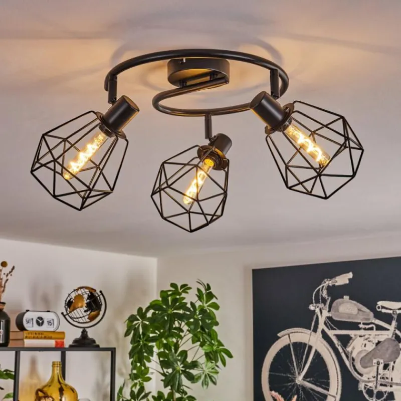 hofstein Plafonnier Yaak Noir, 3 lumières