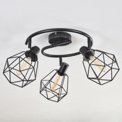 hofstein Plafonnier Yaak Noir, 3 lumières