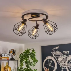 hofstein Plafonnier Yaak Noir, 3 lumières